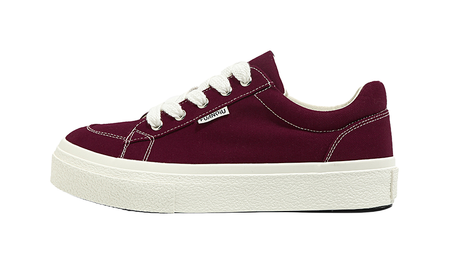 HUANQIU Women's Low-Top Canvas Shoes - Slip-Resistant Durable & Breathable Burgundy 
