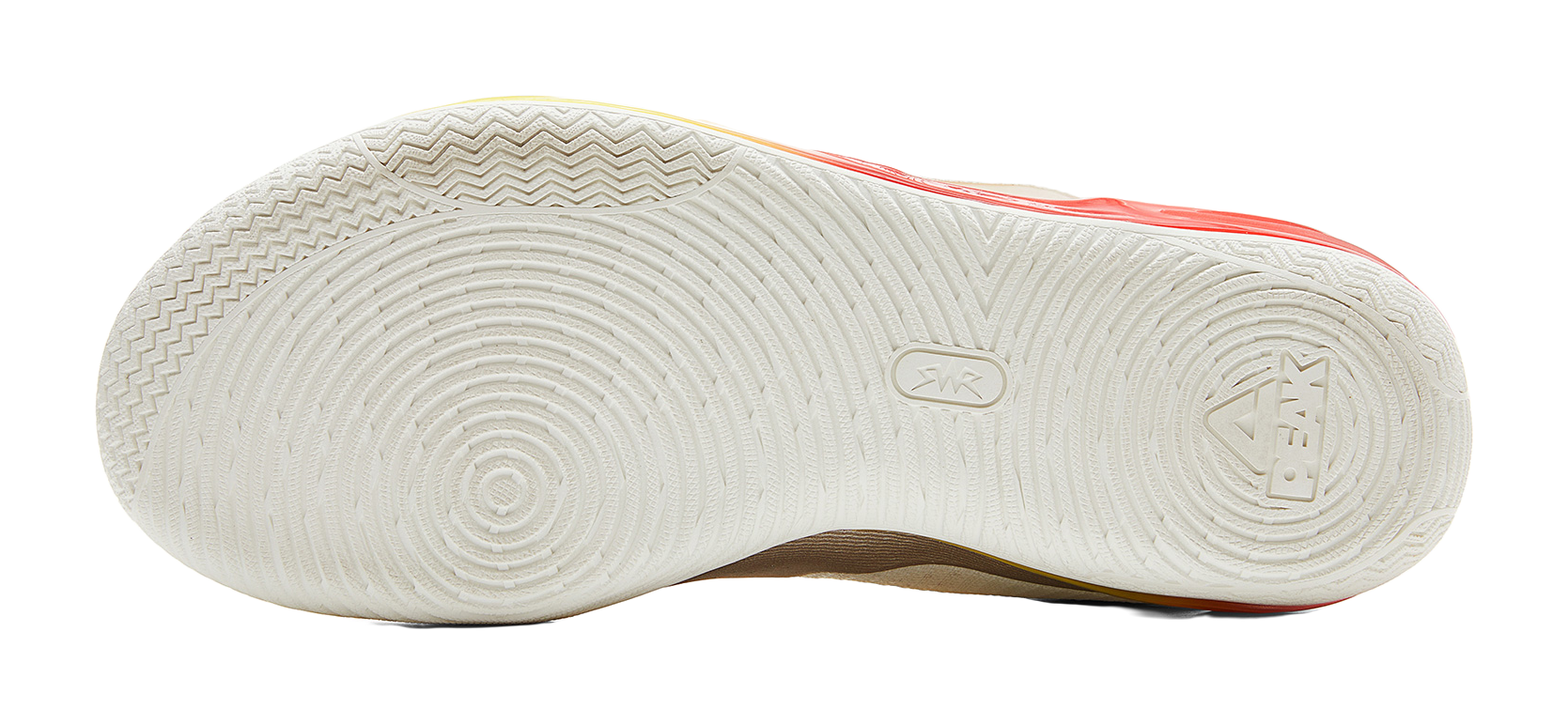 PEAK Cushioning Coverage Rebound Wear Resistant Slip Resistant Low Top Basketball Shoes Mens Milky White Red  VJSNEAKER