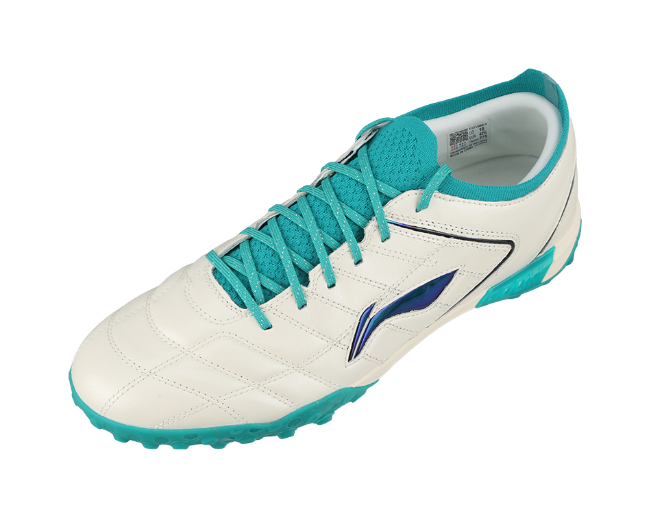 Li-Ning Yu 3 Pro "White Green" YSTV035-1 - K-Leather TF Soccer Cleat Unisex
