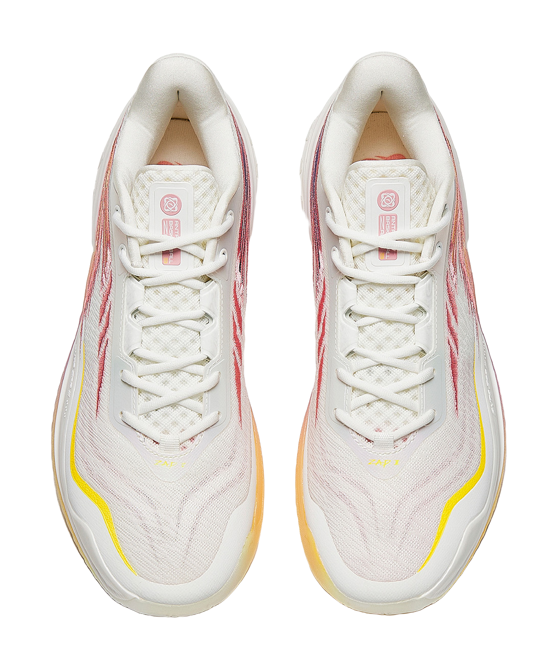 Anta Low top Basketball Shoes Mens White Pink Yellow  vjsneaker.com
