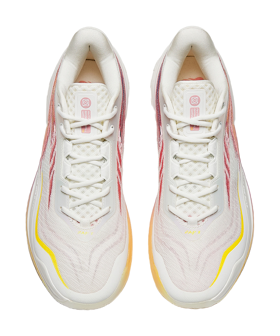 Anta Low top Basketball Shoes Mens White Pink Yellow  vjsneaker.com