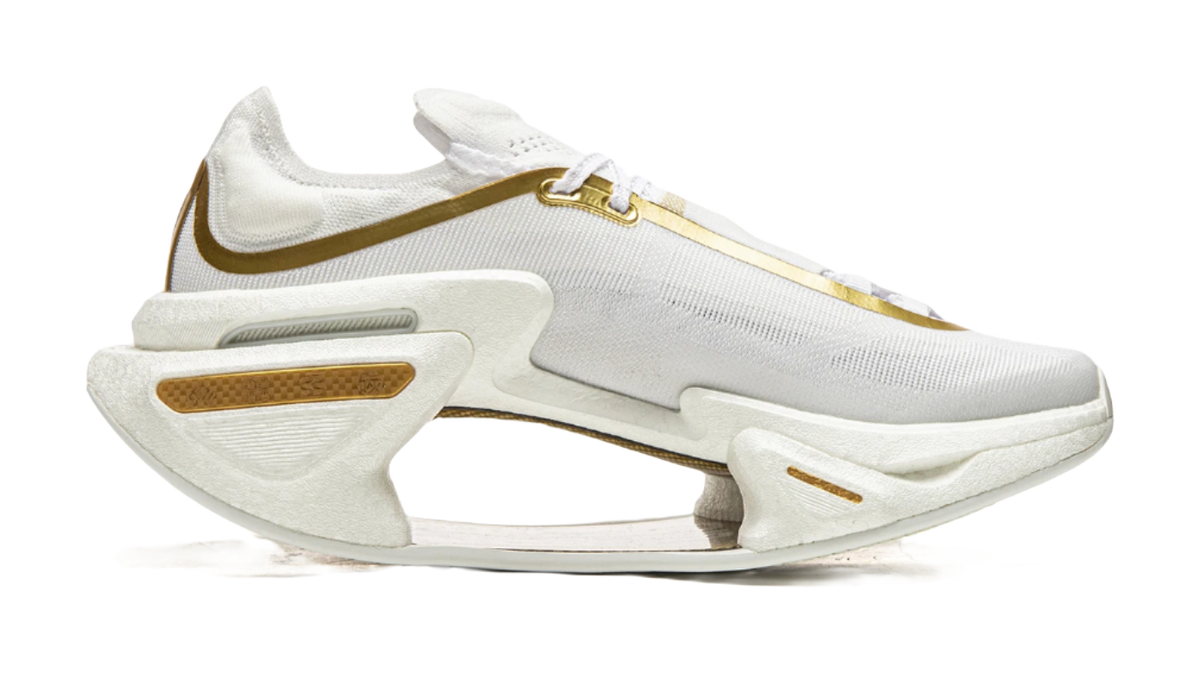 Li Ning Shadow 3.0 Cushioning Rebound Low top Running Shoes Unisex White Gold  VJsneaker