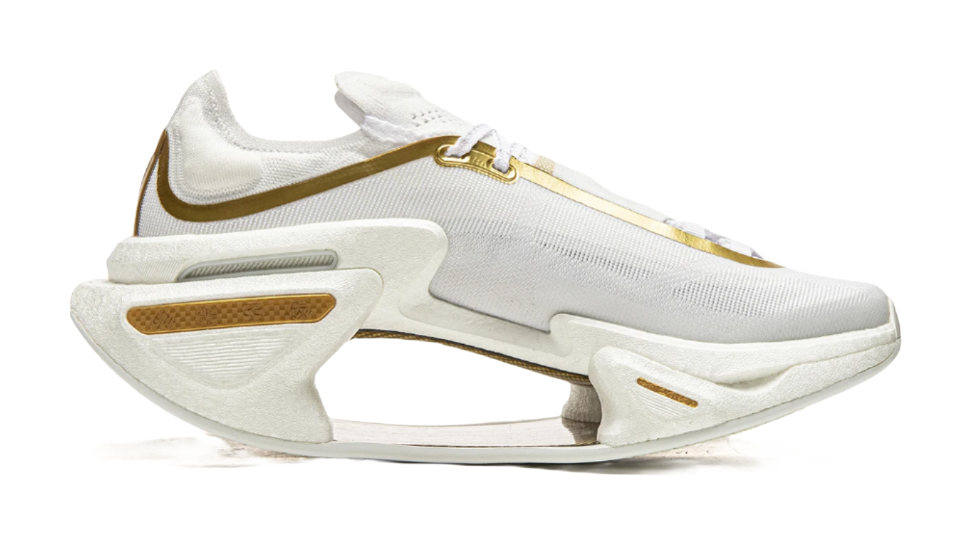 Li Ning Shadow 3.0 Cushioning Rebound Low top Running Shoes Unisex White Gold  VJsneaker