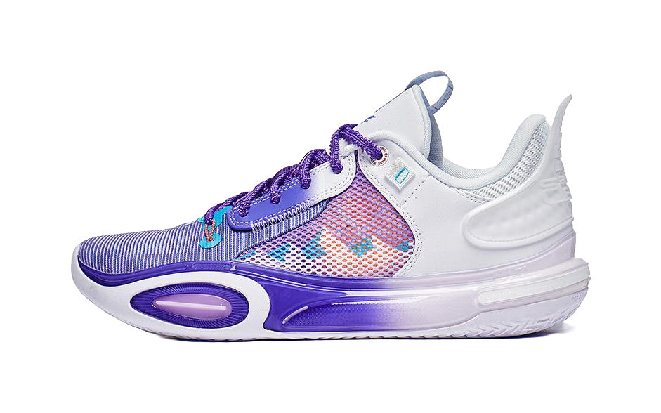 LiNing All City 11 Snow Mountains Cushioning Anti-Slip And Wear-Resistant Low-Top Basketball Shoes Mens Purple White  VJSNEAKER