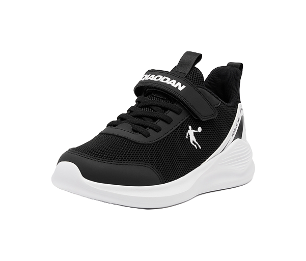 QIAODAN Breathable Lightweight Cushioning Kids' Running Shoes Black/Jordan White Kids' 