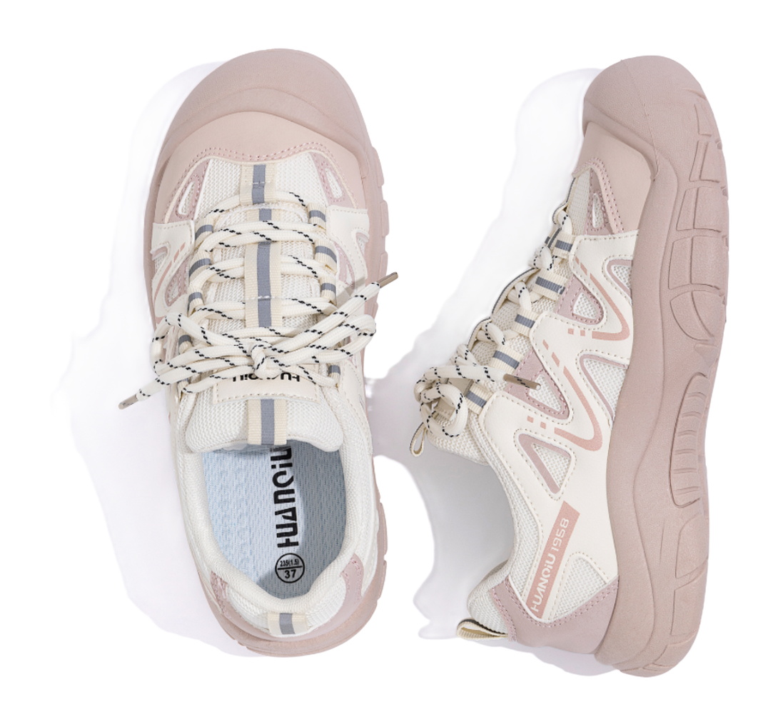 HUANQIU Breathable Coverage, Lightweight, Height Increasing Low top Chunky Sneakers Unisex 