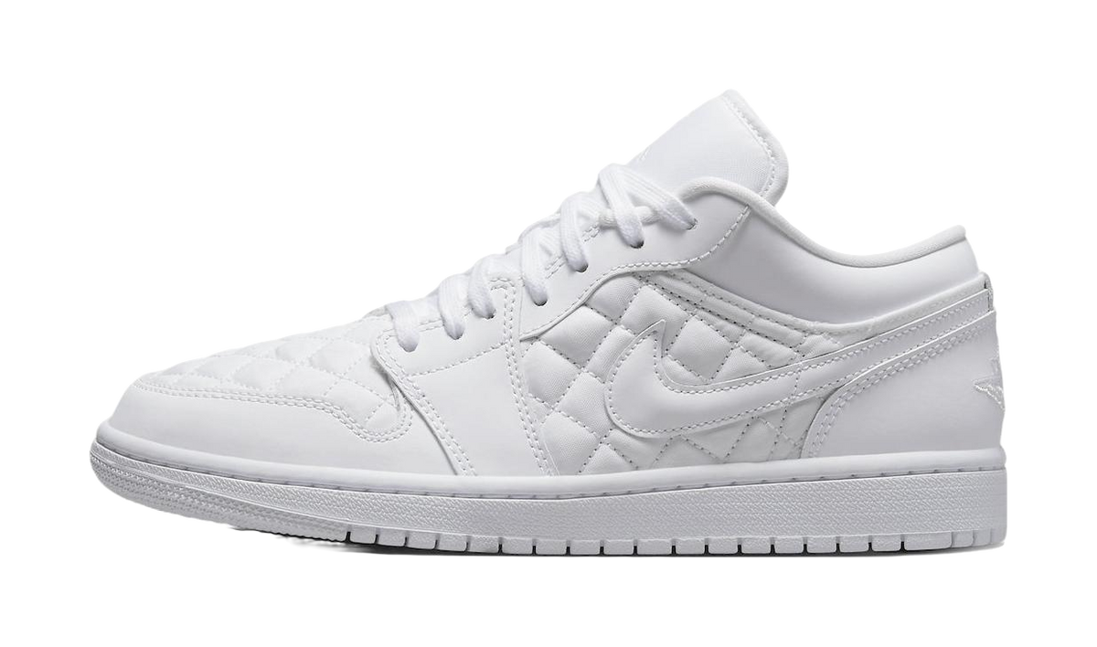 Air Jordan 1 Low Triple White Quilted Womens  vjsneaker.com