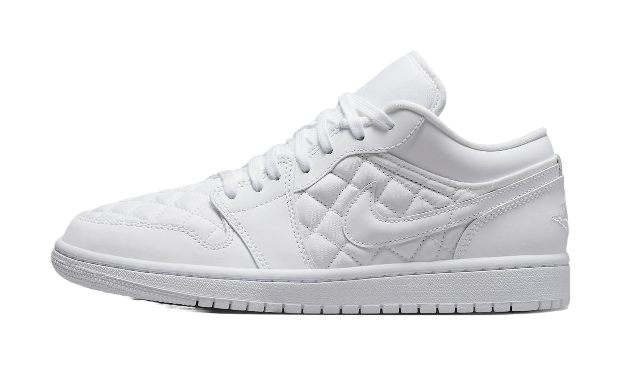 Air Jordan 1 Low Triple White Quilted Womens  vjsneaker.com