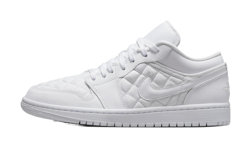 Air Jordan 1 Low Triple White Quilted Womens  vjsneaker.com