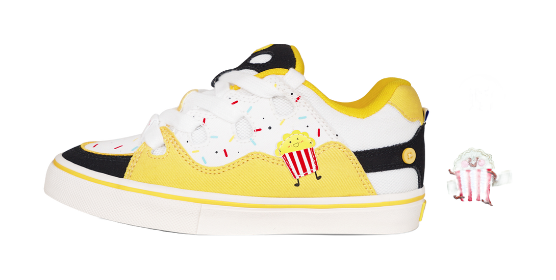 Ollieskate Slip Resistant, Abrasion Resistant, Lightweight Low top Skateboard Shoes Unisex Black Yellow 