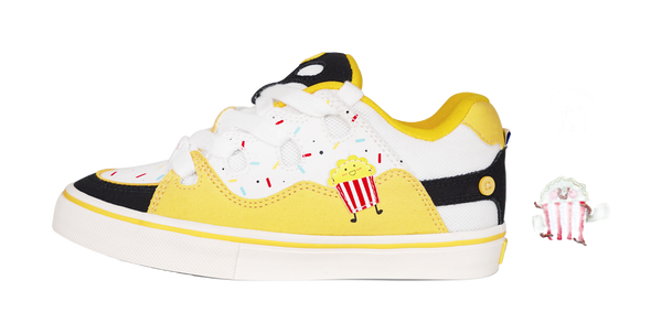 Ollieskate Slip Resistant, Abrasion Resistant, Lightweight Low top Skateboard Shoes Unisex Black Yellow 