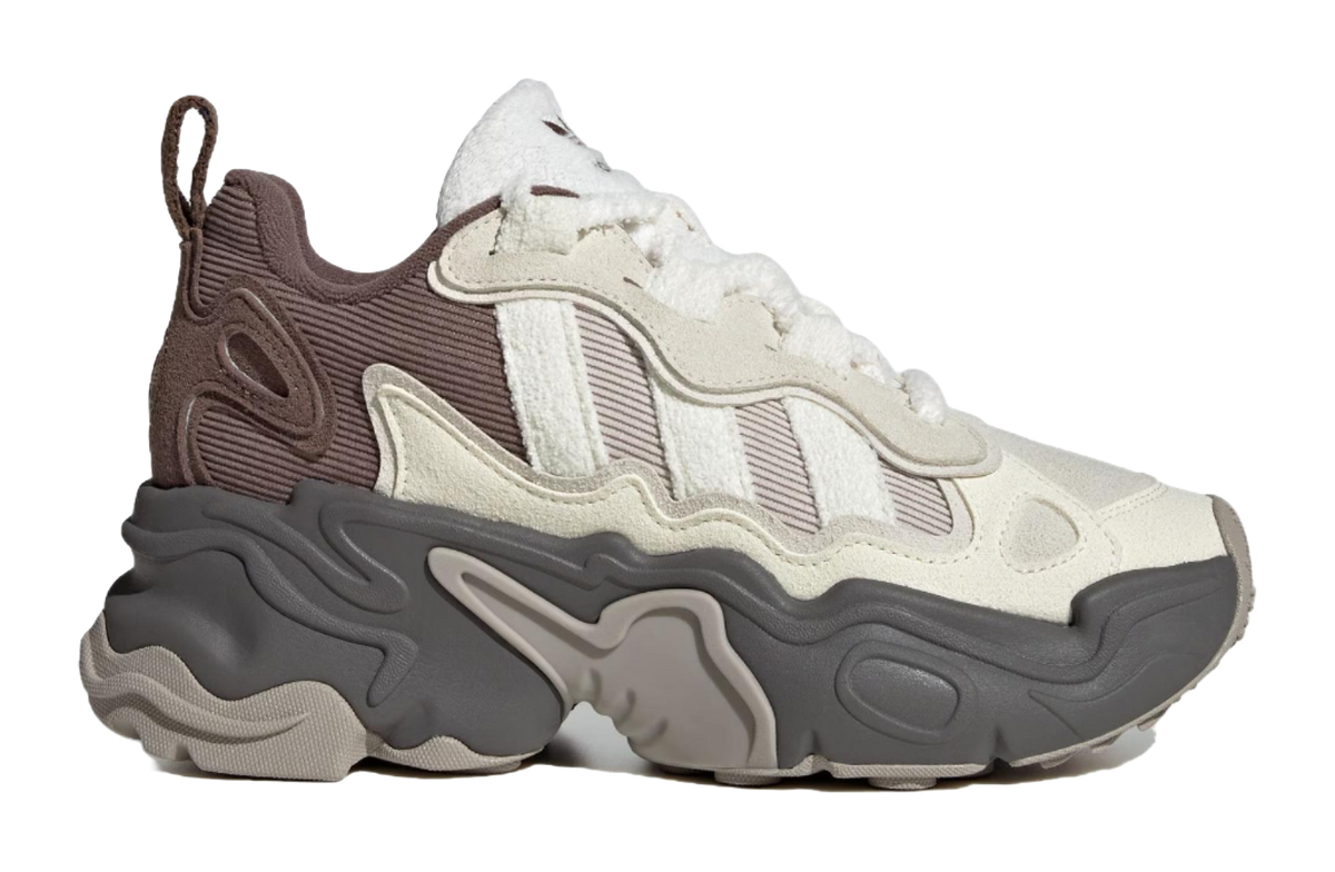 Adidas Originals Ozthemis Slip Resistant Abrasion Resistant Low top Chunky Sneakers Womens White Brown  vjsneaker.com