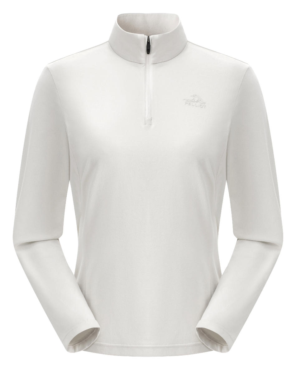 Boxi and PELLIOT outdoor sports antibacterial fabric, quick drying, comfortable, soft, wrinkle resistant stand collar, slim fit, hiking, hiking, running, breathable, fashionable, versatile, long sleeved hoodie, base coat, T-shirt for women  vjsneaker.com