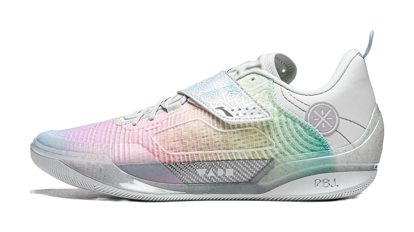 Li Ning Wade 808 4 Ultra Basketball Shoes Mens Low top Frost White/Soft Cherry Blossom Pink/Sky Blue  vjsneaker.com