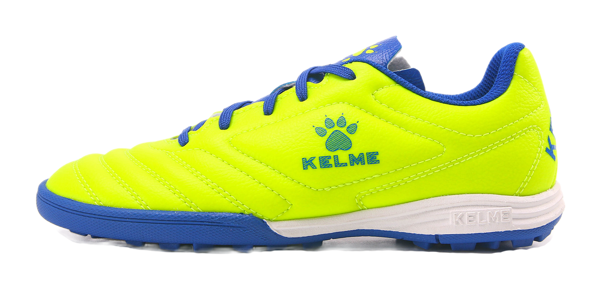 Kelme "Fluorescent Yellow Sapphire Blue" 871701 - TF Training Soccer Shoes Unisex Fluorescent Yellow Sapphire Blue