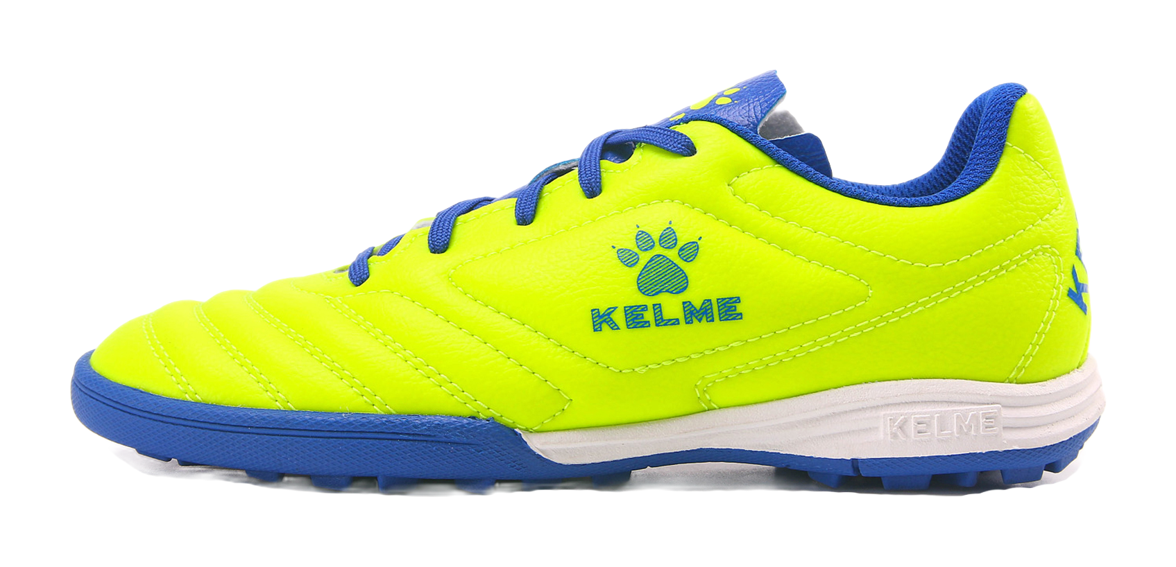 Kelme "Fluorescent Yellow Sapphire Blue" 871701 - TF Training Soccer Shoes Unisex Fluorescent Yellow Sapphire Blue