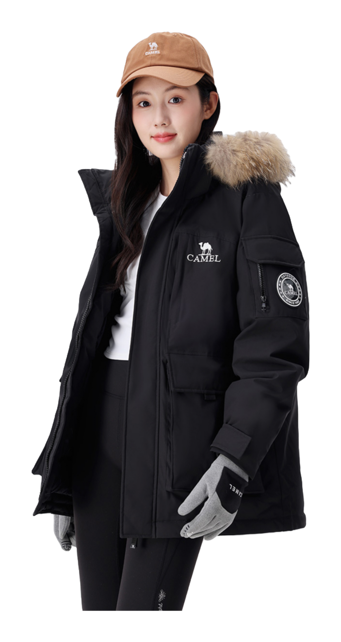 CAMEL Warm Fleece Series Down Jacket Unisex  VJ SNEAKER