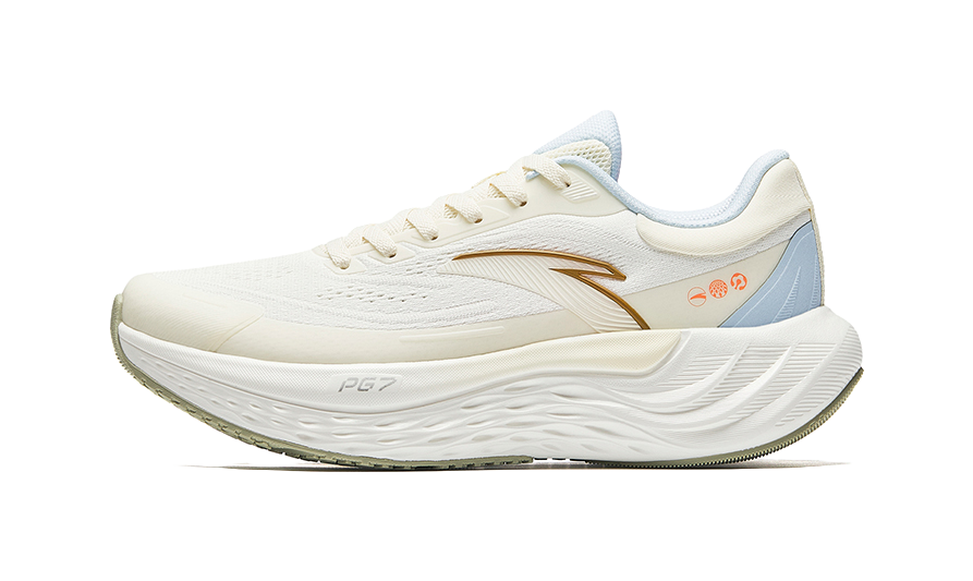 Anta Pg7 Cushioning Lightweight Low top Sprint Running Shoes Women's Light Beige White 