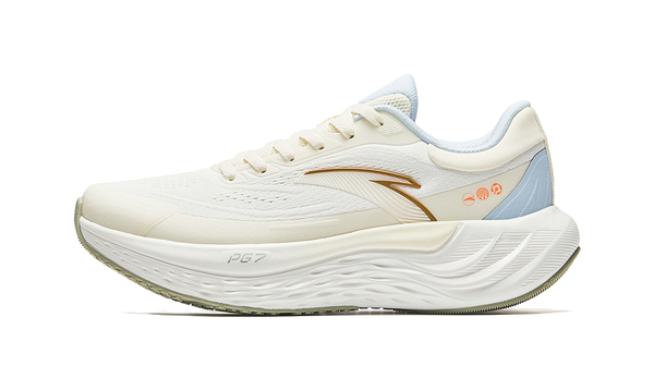 Anta Pg7 Cushioning Lightweight Low top Sprint Running Shoes Women's Light Beige White 