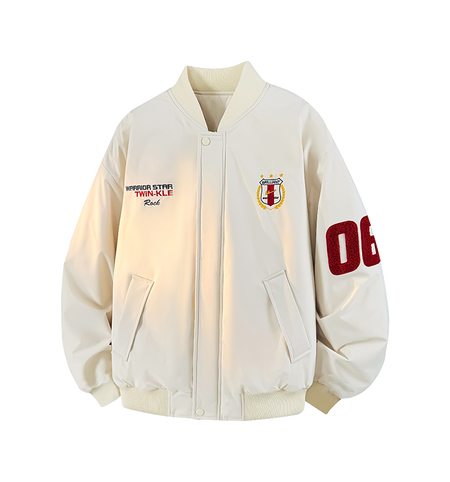 Warrior Revival Tide Cloud Sail Series Autumn and Winter Versatile Digital Loose Casual Plus Cotton Thick Long Sleeve Cotton Jacket Cotton Coat Baseball Jacket Unisex  VJSNEAKER