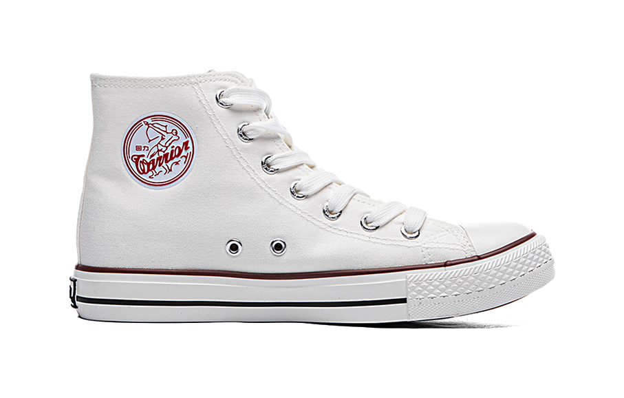 Warrior Wear resistant And Lightweight High top Canvas Shoes Unisex White 