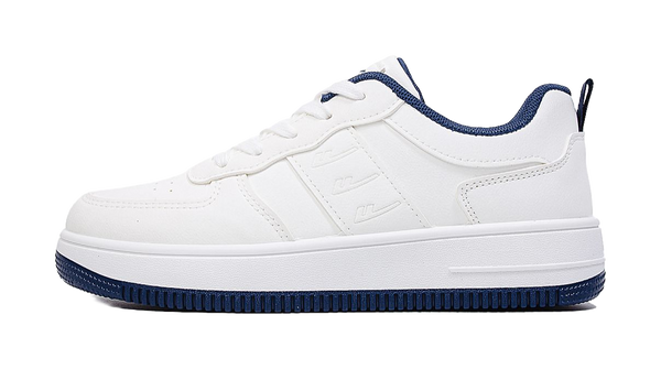 Warrior Cushioning Abrasion Resistant Lightweight Low top Skateboard Shoes Unisex White Blue 