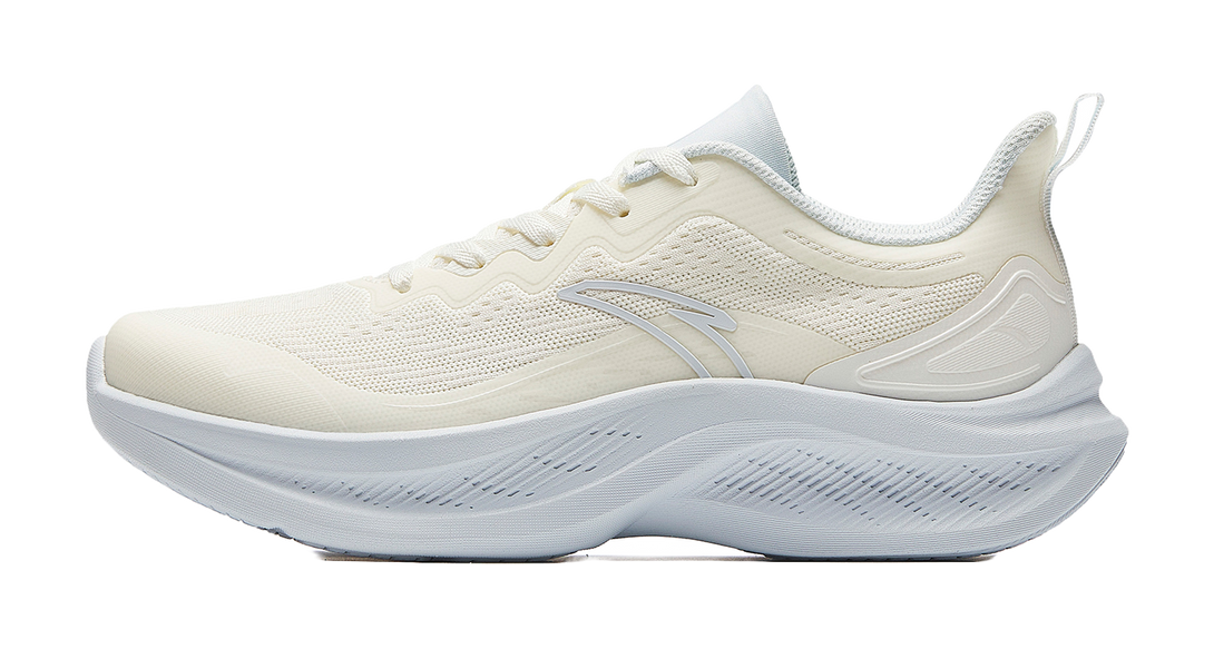 Anta Cushioning Soft Rebound Running Shoes Fashion Versatile Women's Shoes Women's Ivory White/Light Mist Gray 