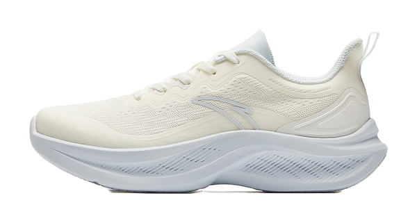 Anta Cushioning Soft Rebound Running Shoes Fashion Versatile Women's Shoes Women's Ivory White/Light Mist Gray 