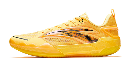 Unisex basketball shoe in yellow with black detailing, lace-up, cushioned sole