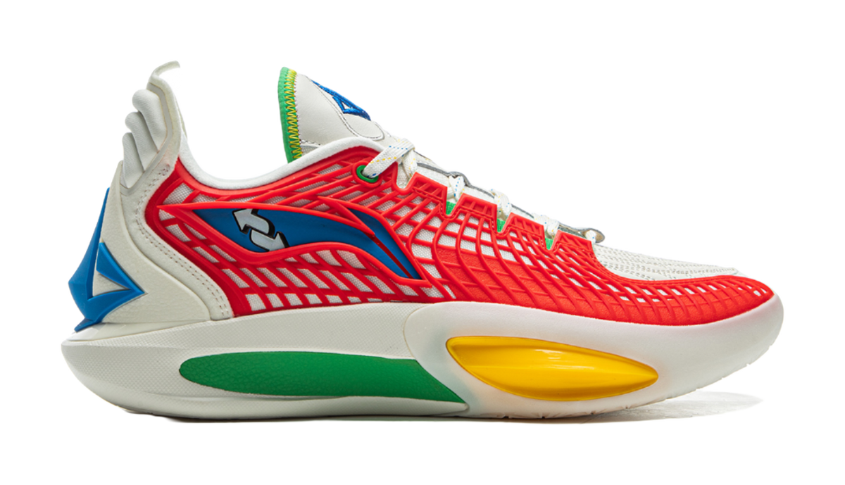 LiNing JB3 Coverage Anti Rollover Low Top Basketball Shoes Mens White Blue Red  VJSNEAKER