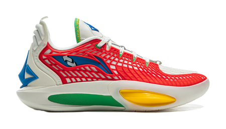 LiNing JB3 Coverage Anti Rollover Low Top Basketball Shoes Mens White Blue Red  VJSNEAKER