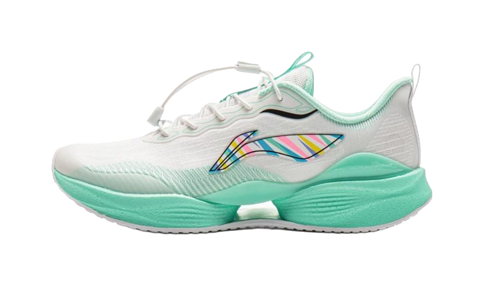 LINING YOUNG Running Rebound And Breathable Low Top Kids' Running Shoes White Green Teenagers 