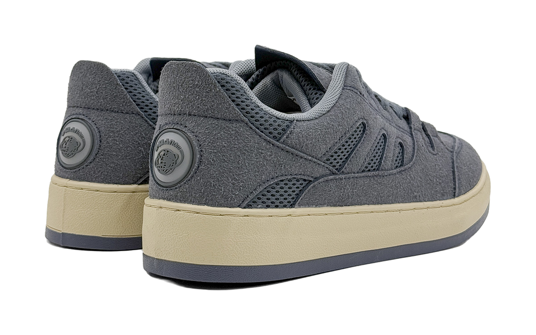 HUANQIU Slip Resistant Abrasion Resistant Low top Skateboard Shoes Men's Haze Blue 