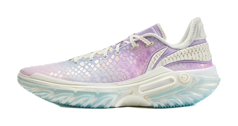 LiNing Jie Ao 2 Slip Resistant And Abrasion Resistant Grip Low Top Basketball Shoes Mens White Purple  VJSNEAKER