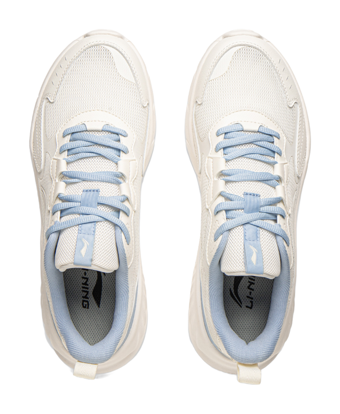 LiNing Cushioning, Abrasion Resistant, Breathable, Lightweight Low Top Sprint Running Shoes Women's White Blue 