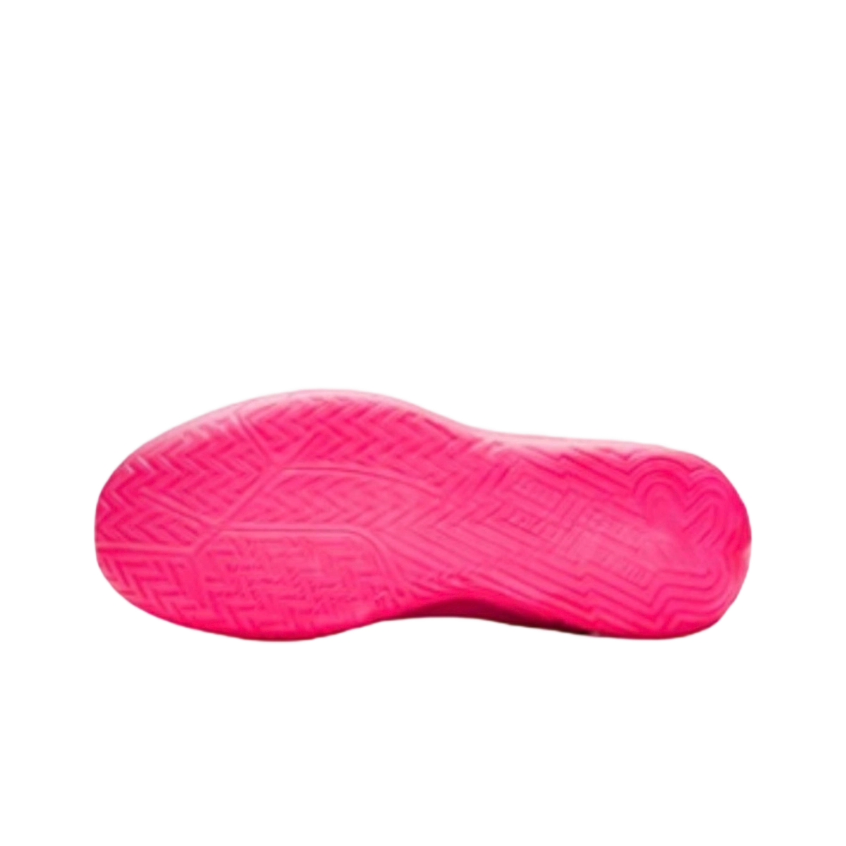 Pink basketball shoes with textured outsole and lace-up low-top design