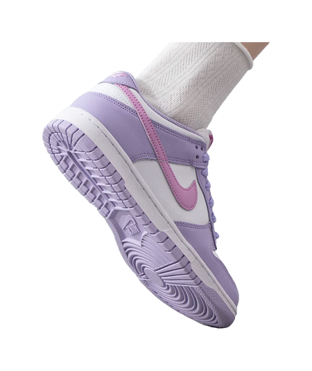 Nike Dunk Synthetic Leather Slip Resistant Abrasion Resistant Low top Kids Skateboarding Shoes Purple White Unisex  VJSNEAKER