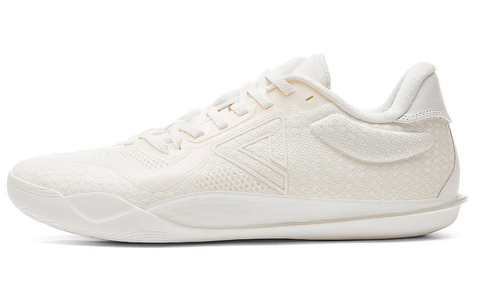 Peak state extremely unique EX white horse non horse shoes with flexible and ground hugging feet, enjoying silky smooth shock absorption, anti slip, wear-resistant rebound, low cut practical basketball shoes for men, milky white  vjsneaker.com