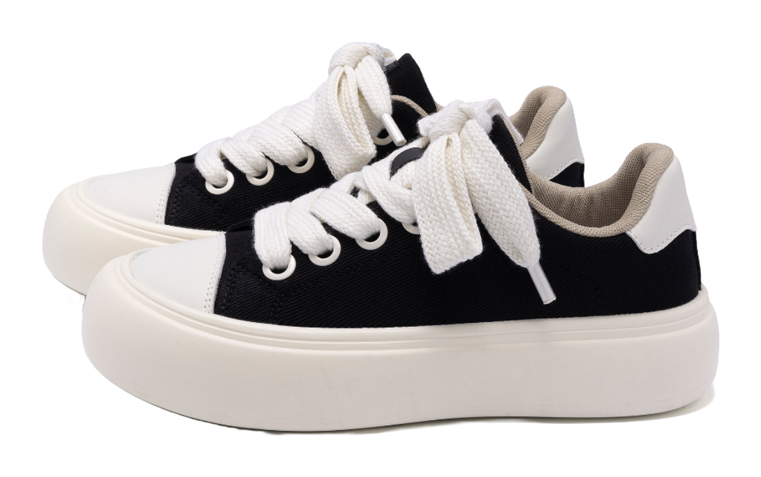 HUANQIU Coverage Slip Resistant Lightweight Height Increasing Low top Skateboard Shoes Men's Black 