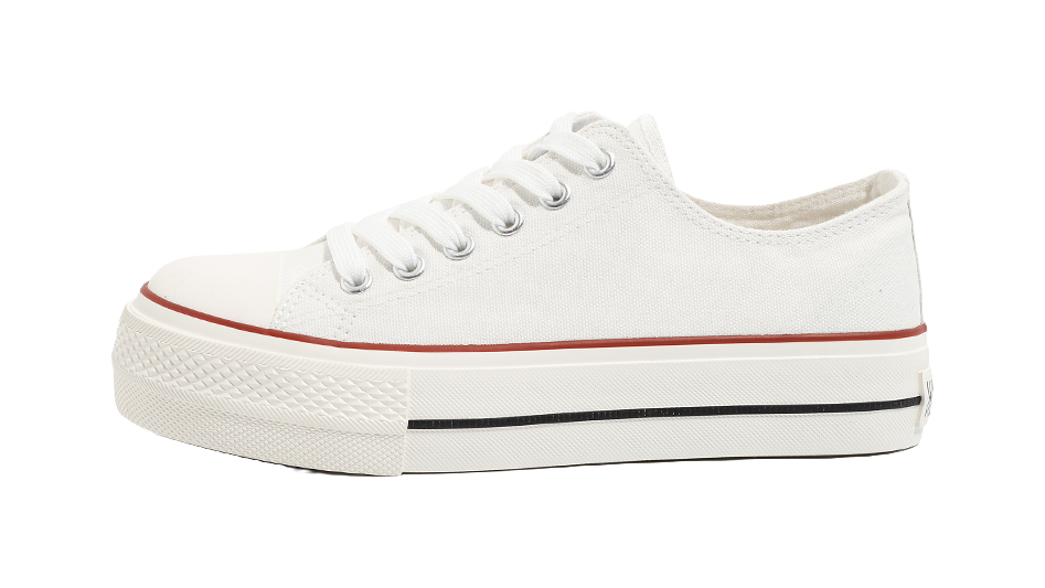 HUANQIU Slip Resistant, Abrasion Resistant, Lightweight, Height Increasing Low top Canvas Shoes Women's 