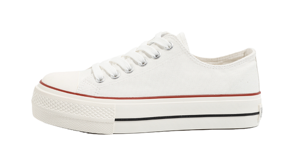 HUANQIU Slip Resistant, Abrasion Resistant, Lightweight, Height Increasing Low top Canvas Shoes Women's 