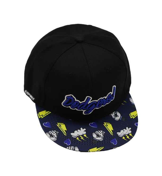 SLEEPAYWALK White Cloud Little Lightning Embroidery American Flat Edge Hip Hop Hat Cute Cartoon Student Sunshade Fashion Versatile Face Showing Cotton Baseball Hat Male Female Same Style Couple's Style  VJSNEAKER