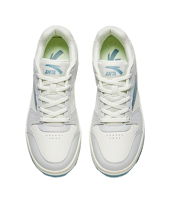 Anta Small Inspiration Anti-Slip And Wear-Resistant Lightweight Low-Top Skateboard Shoes Women's White Blue 