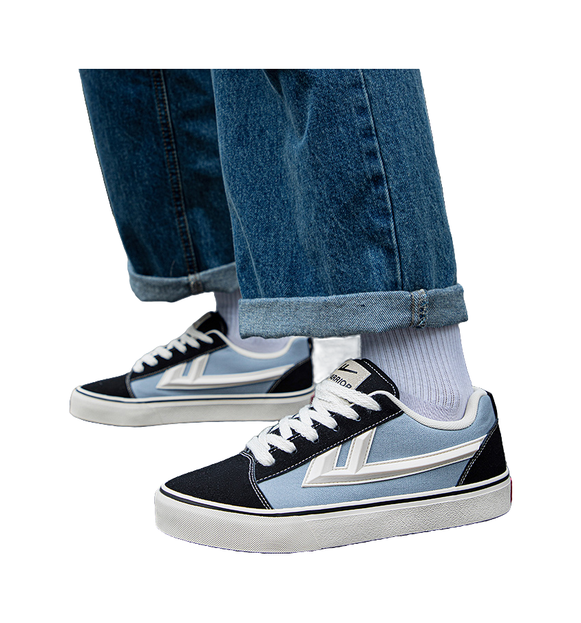 Warrior Sports Casual Wear resistant And Lightweight Low top Canvas Shoes Unisex Black Blue 