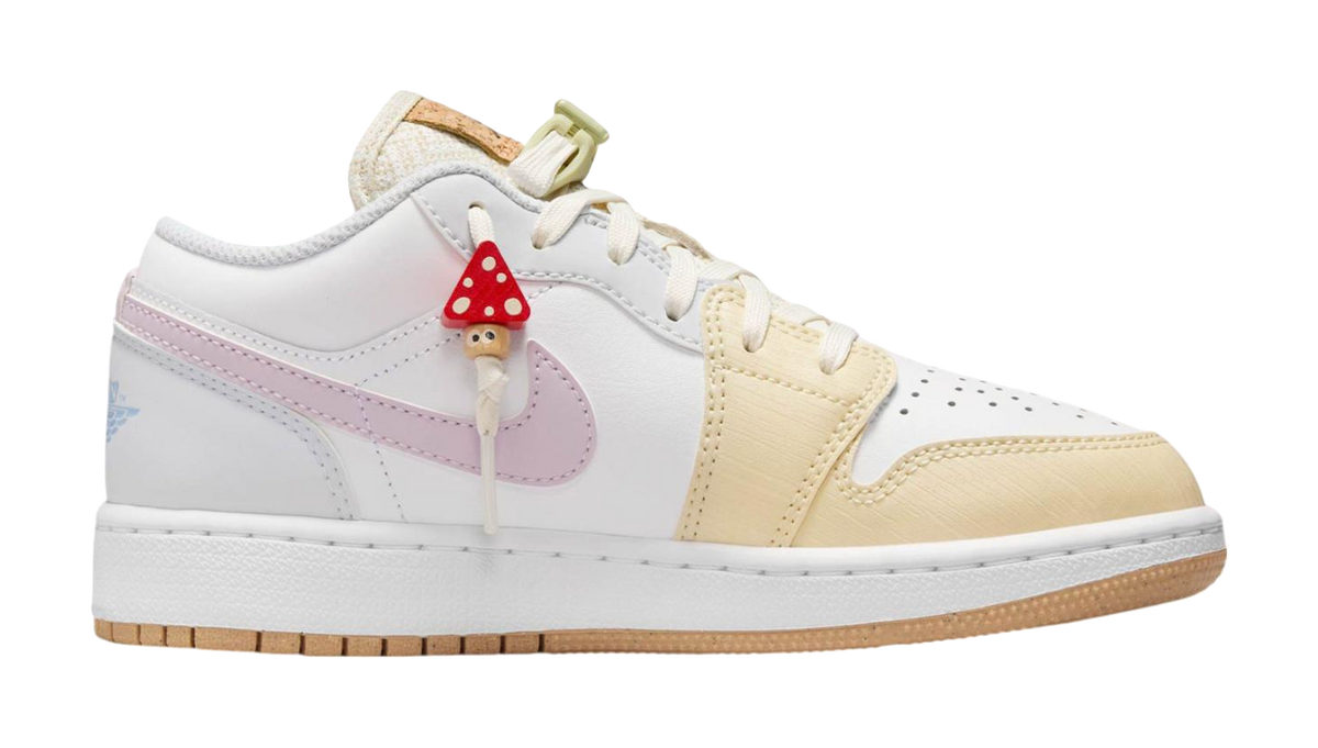 Jordan Air Jordan 1 Slip Resistant Shock Absorbers Low Top Kids Skateboarding Shoes White  VJSNEAKER