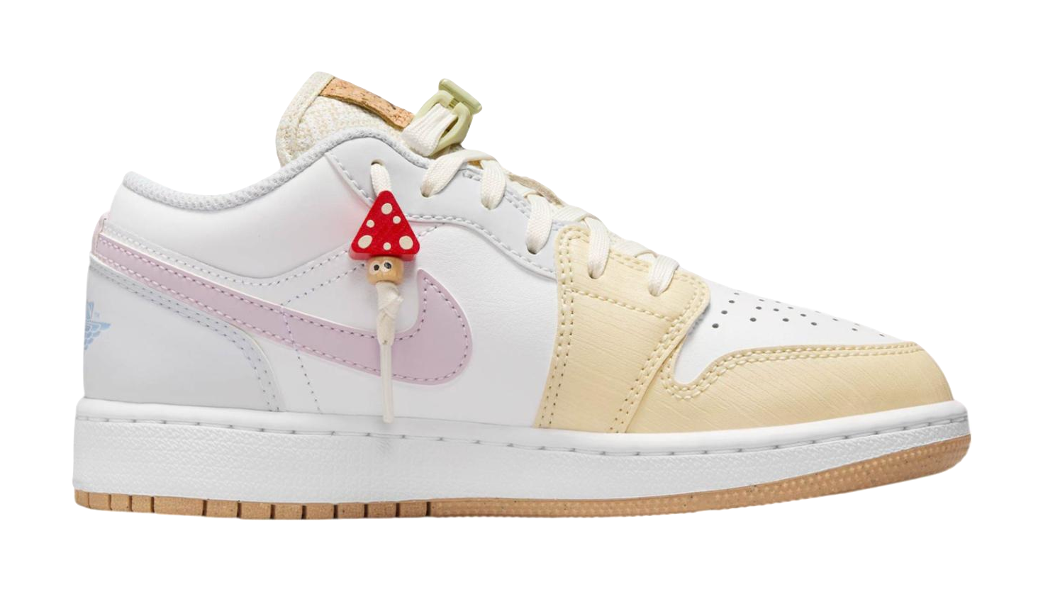 Jordan Air Jordan 1 Slip Resistant Shock Absorbers Low Top Kids Skateboarding Shoes White  VJSNEAKER