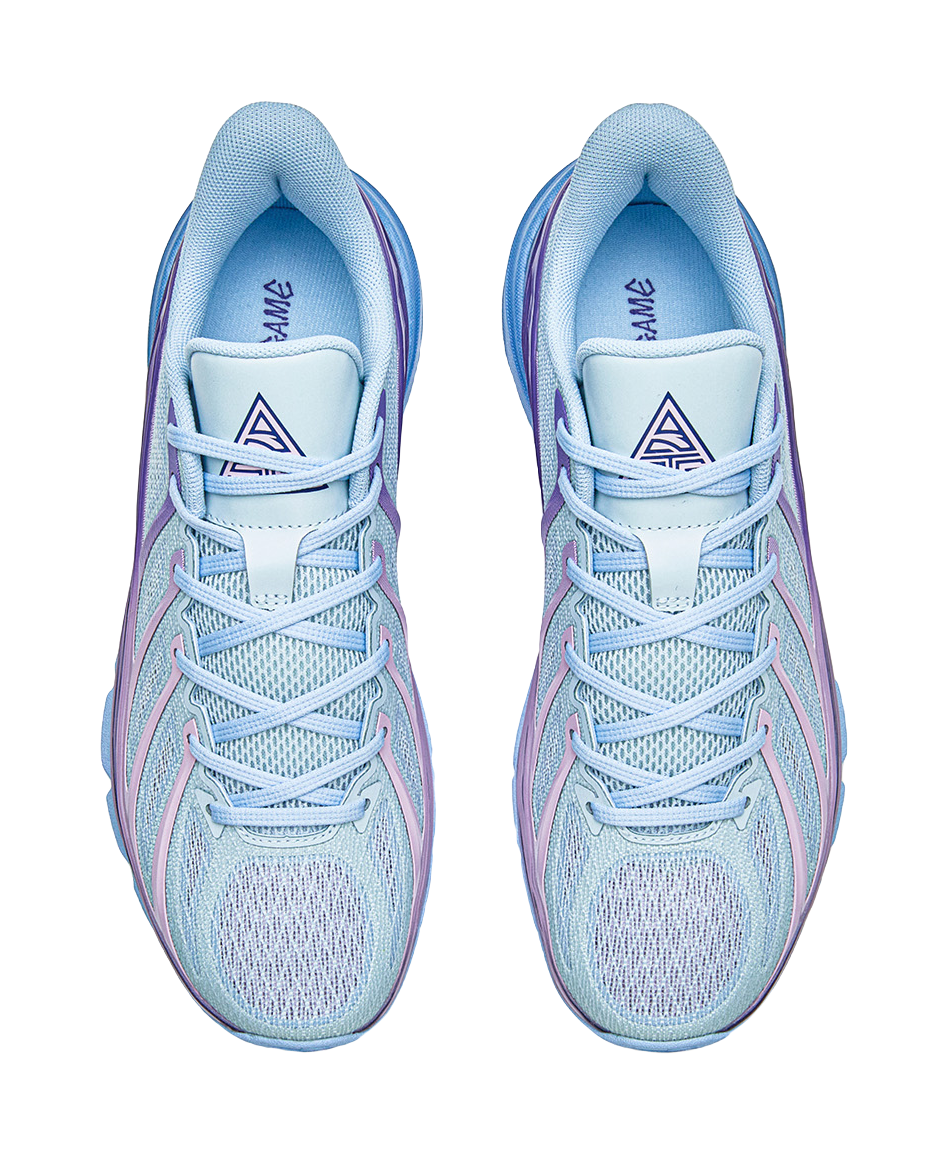 Anta men's low-top basketball shoes, light blue laced mesh with padded tongue