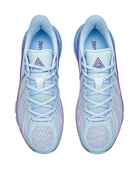 Anta men's low-top basketball shoes, light blue laced mesh with padded tongue