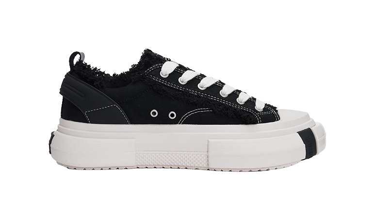 SMILEREPUBLIC 70s Classic Black Low top Canvas Shoes Unisex Black 