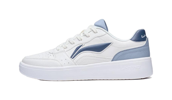 LiNing Yuanbao Men's Low-Top Skateboard Shoes - Casual Thick-Soled Sneakers with Height Increase & Shock Absorption White Blue 